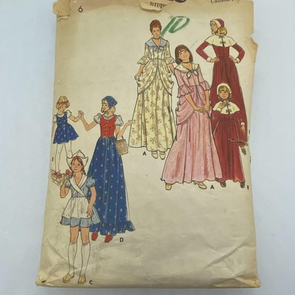 #4208 Butterick Sewing Pattern Pilgrim Colonial Dutch & Gypsy Costumes Sz 6 - Picture 2 of 4